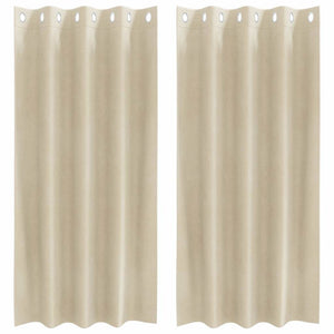 Tende con tende 2 pcs Crema 140 x 175 cm Velluto 4107179