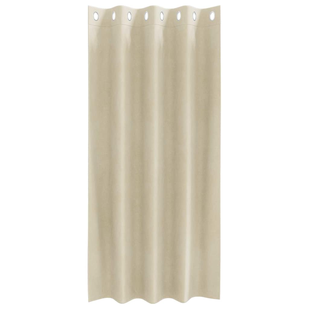 Tende con tende 2 pcs Crema 140 x 175 cm Velluto 4107179