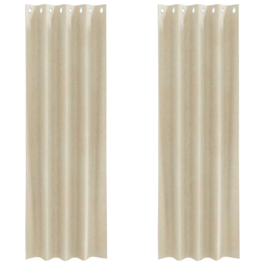 Tende con tende 2 pcs Crema 140 x 225 cm Velluto 4107180