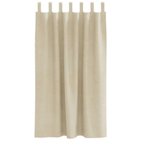 Tende con tende 2 pcs Crema 140 x 175 cm Velluto 4107189