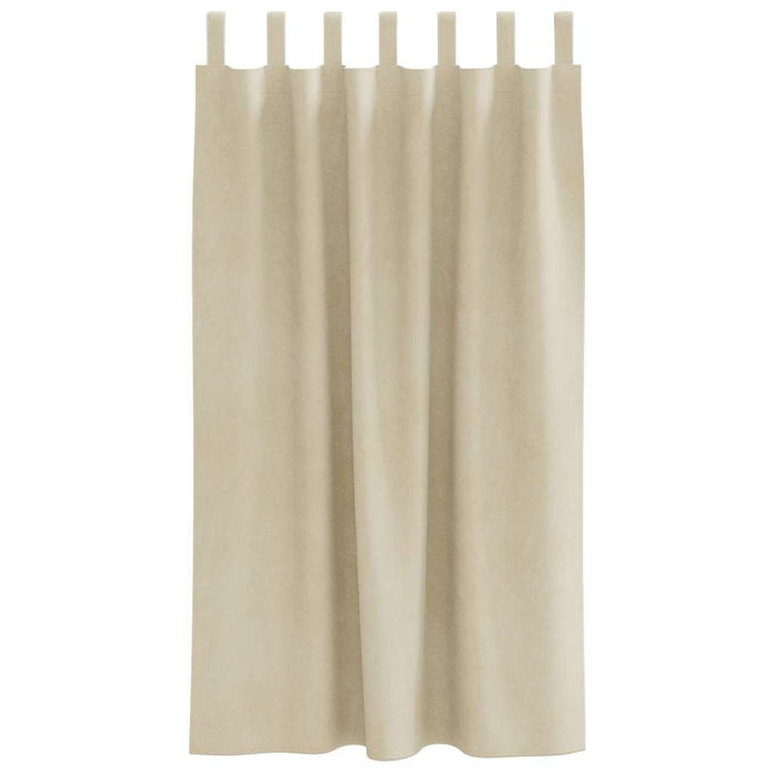 Tende con tende 2 pcs Crema 140 x 175 cm Velluto 4107189