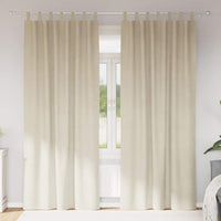 Tende con tende 2 pcs Crema 140 x 225 cm Velluto 4107190