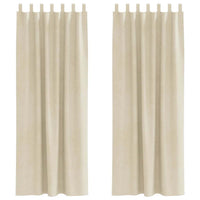 Tende con tende 2 pcs Crema 140 x 225 cm Velluto 4107190