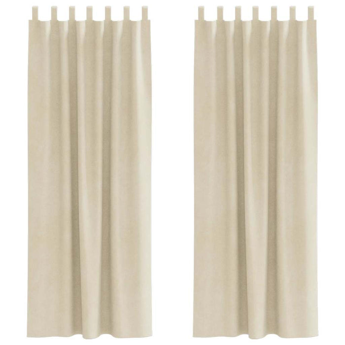 Tende con tende 2 pcs Crema 140 x 260 cm Velluto 4107192