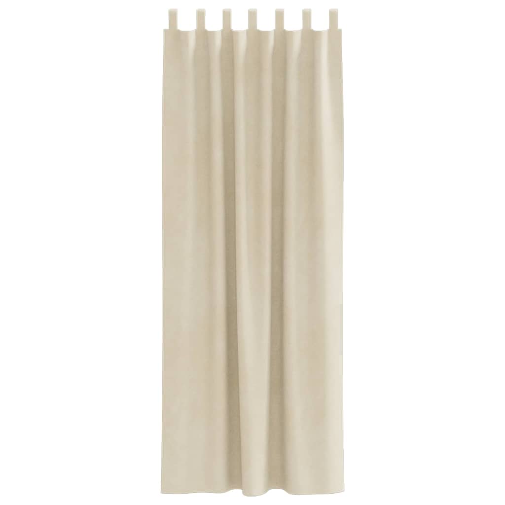 Tende con tende 2 pcs Crema 140 x 260 cm Velluto 4107192