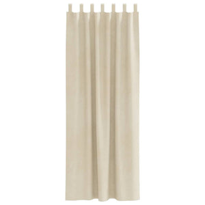 Tende con tende 2 pcs Crema 140 x 260 cm Velluto 4107192
