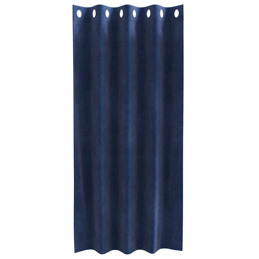 Tende con tende 2 pcs Blu scuro 140 x 175 cm Velluto 4107194