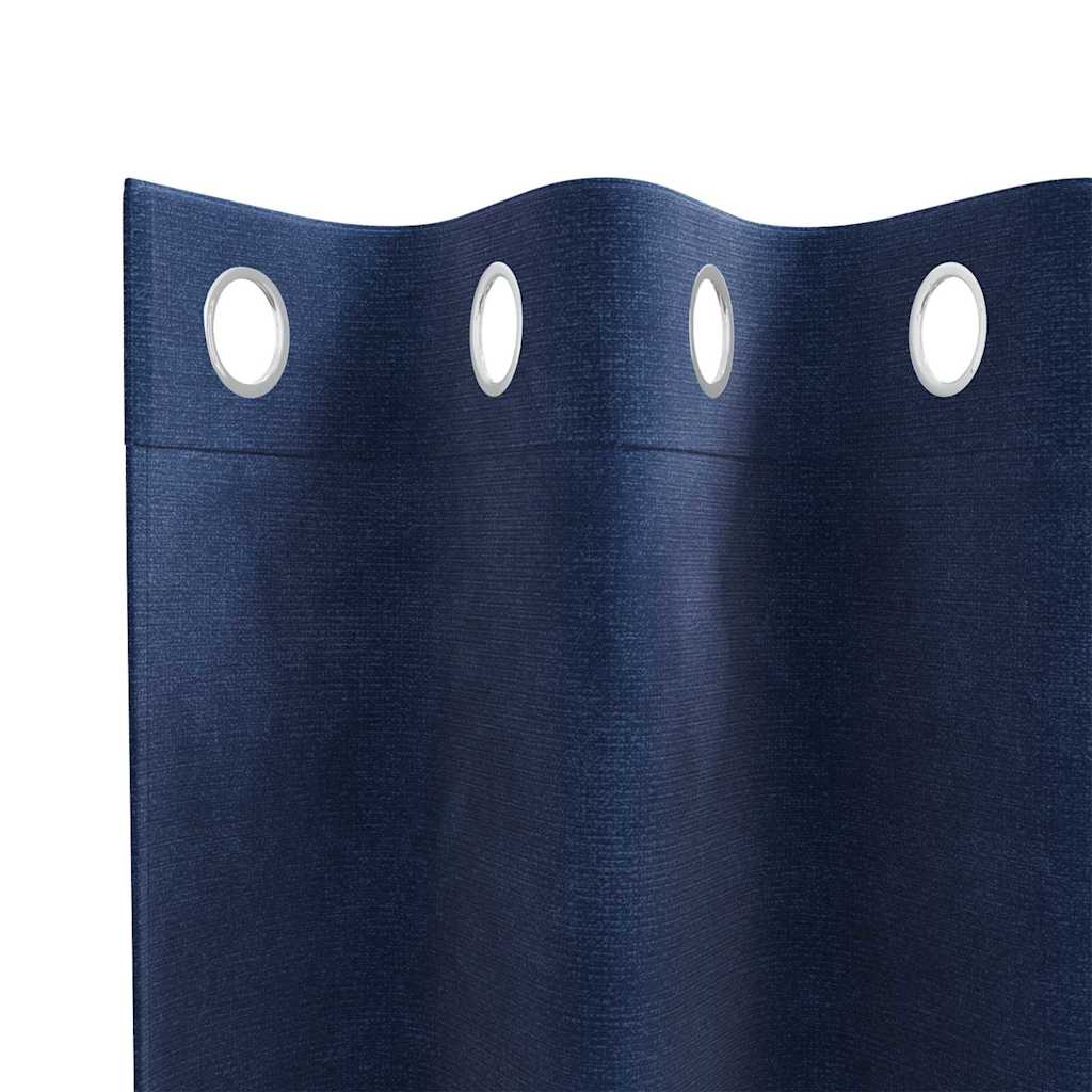 Tende con tende 2 pcs Blu scuro 140 x 245 cm Velluto 4107196