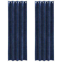 Tende con tende 2 pcs Blu scuro 140 x 245 cm Velluto 4107196