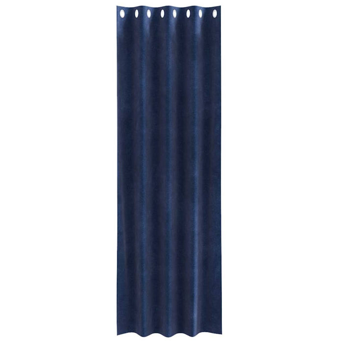 Tende con tende 2 pcs Blu scuro 140 x 245 cm Velluto 4107196