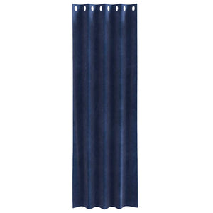 Tende con tende 2 pcs Blu scuro 140 x 260 cm Velluto 4107197