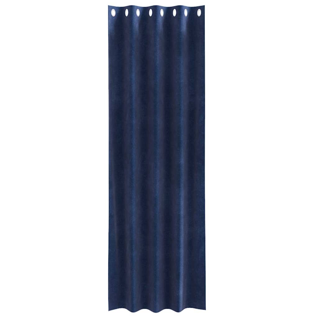 Tende con tende 2 pcs Blu scuro 140 x 260 cm Velluto 4107197