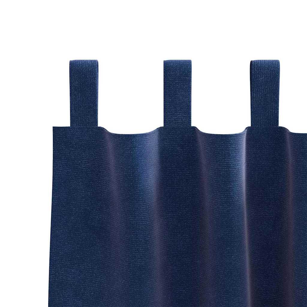 Tende con tende 2 pcs Blu scuro 140 x 245 cm Velluto 4107206