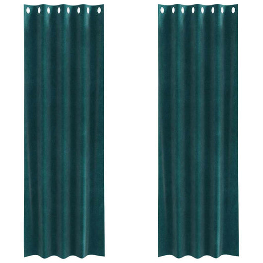 Tende con tende 2 pcs Verde scuro 140 x 225 cm Velluto 4107210
