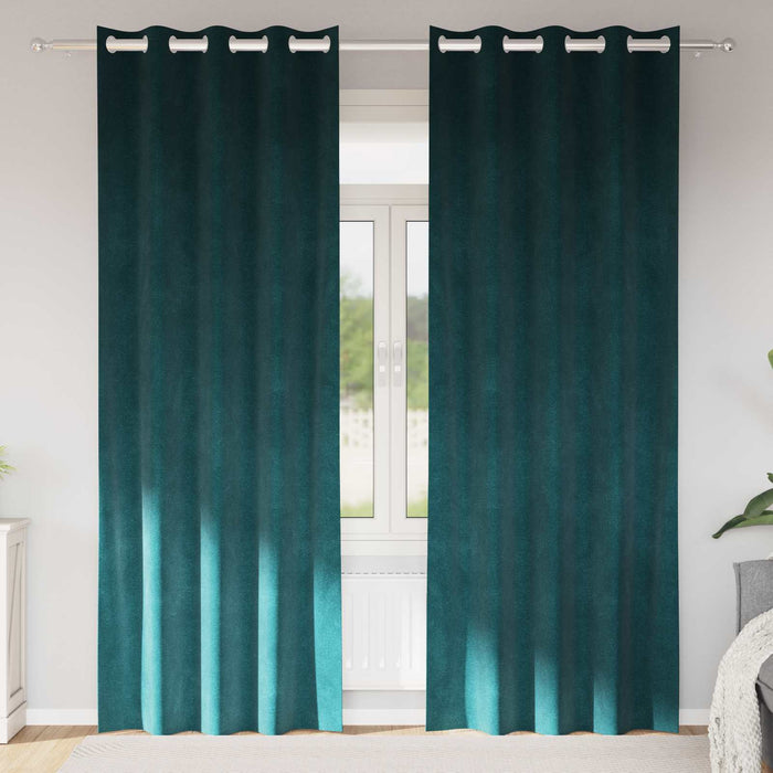 Tende oscuranti 2 pcs Verde Scuro 140 x 245 cm Velluto 4107211