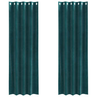 Tende oscuranti 2 pcs Verde Scuro 140 x 245 cm Velluto 4107211