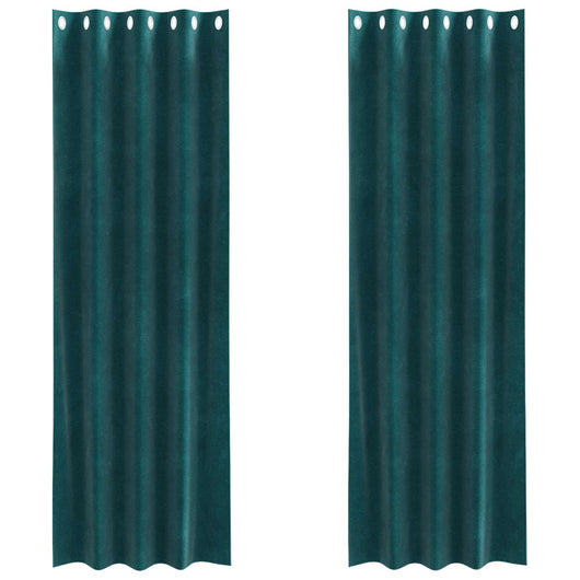 Tende oscuranti 2 pcs Verde Scuro 140 x 245 cm Velluto 4107211