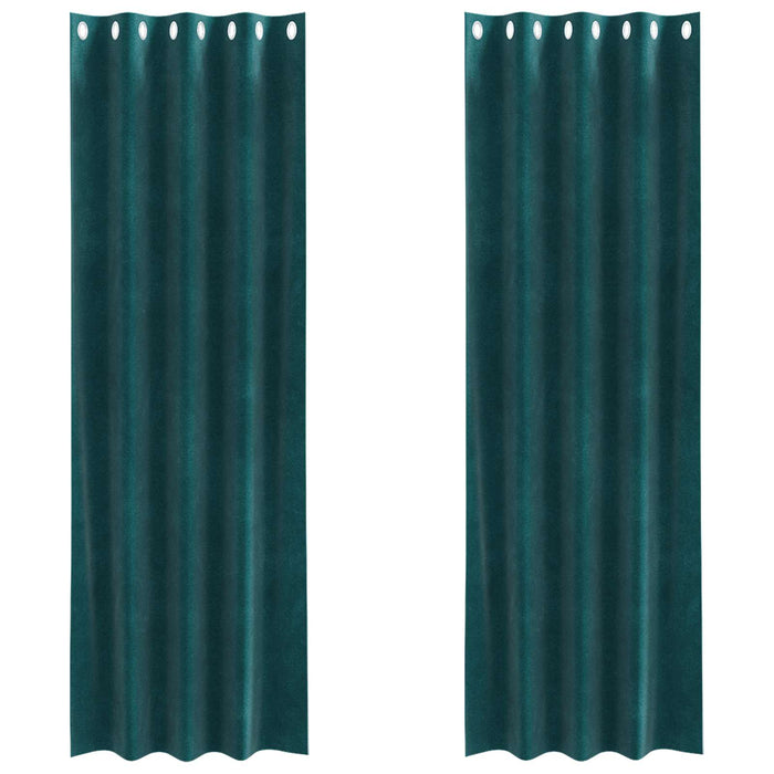 Tende oscuranti 2 pcs Verde Scuro 140 x 245 cm Velluto 4107211