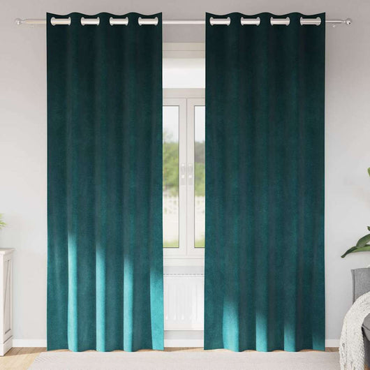 Tende con tende 2 pcs Verde Scuro 140 x 260 cm Velluto 4107212