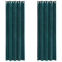 Tende con tende 2 pcs Verde Scuro 140 x 260 cm Velluto 4107212