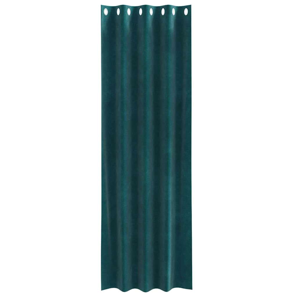 Tende con tende 2 pcs Verde Scuro 140 x 260 cm Velluto 4107212
