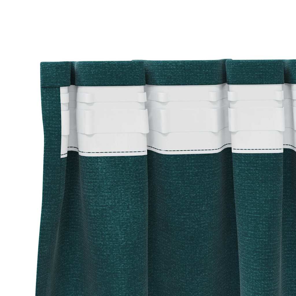 Tende con tende 2 pcs Verde scuro 140 x 245 cm Velluto 4107216