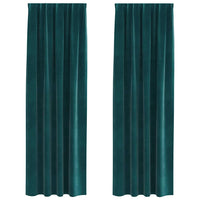 Tende con tende 2 pcs Verde scuro 140 x 245 cm Velluto 4107216