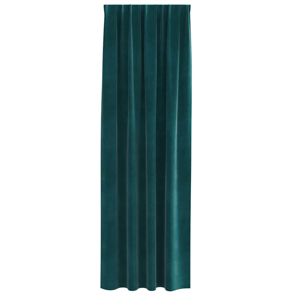 Tende con tende 2 pcs Verde scuro 140 x 245 cm Velluto 4107216