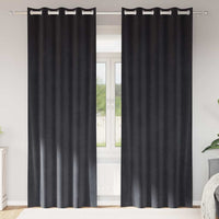 Tende con tende 2 pcs Grigio scuro 140 x 245 cm Velluto 4107226
