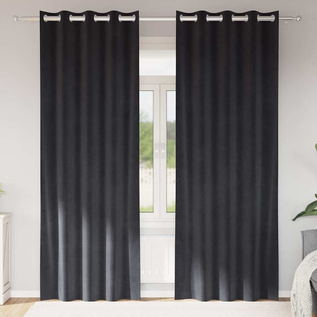 Tende con tende 2 pcs Grigio scuro 140 x 260 cm Velluto 4107227
