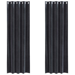 Tende con tende 2 pcs Grigio scuro 140 x 260 cm Velluto 4107227