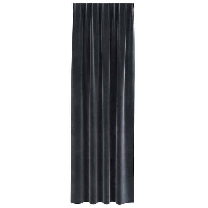 Tende con tende 2 pcs Grigio scuro 140 x 245 cm Velluto 4107231