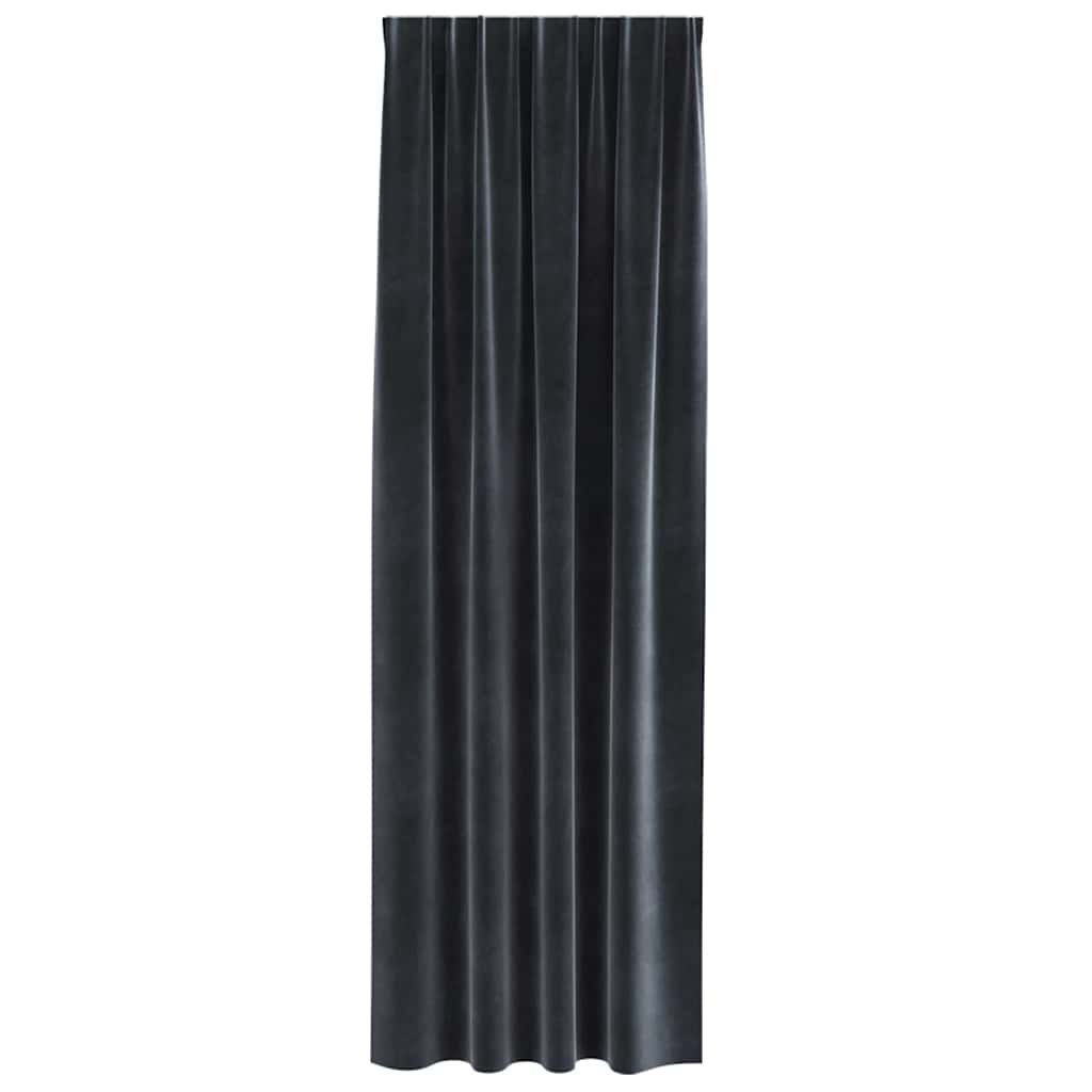 Tende con tende 2 pcs Grigio scuro 140 x 245 cm Velluto 4107231