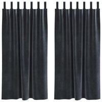 Tende oscuranti 2 pcs Grigio scuro 140 x 175 cm Velluto 4107234