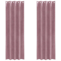 Tende con tende 2 pcs Rosa scuro 140 x 260 cm Velluto 4107242