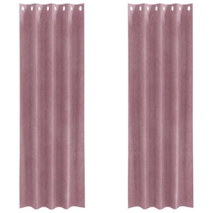Tende con tende 2 pcs Rosa scuro 140 x 260 cm Velluto 4107242