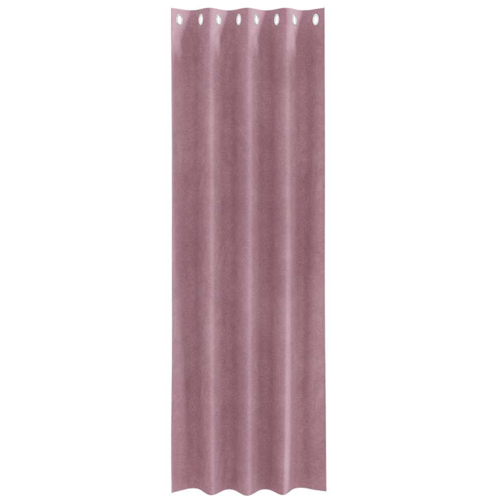 Tende con tende 2 pcs Rosa scuro 140 x 260 cm Velluto 4107242