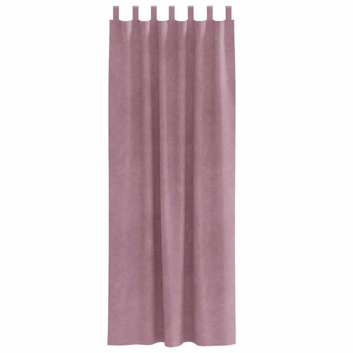 Tende con tende 2 pcs Rosa scuro 140 x 245 cm Velluto 4107251