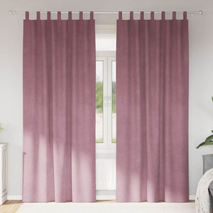 Tende con tende 2 pcs Rosa scuro 140 x 260 cm Velluto 4107252