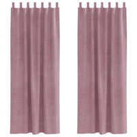 Tende con tende 2 pcs Rosa scuro 140 x 260 cm Velluto 4107252