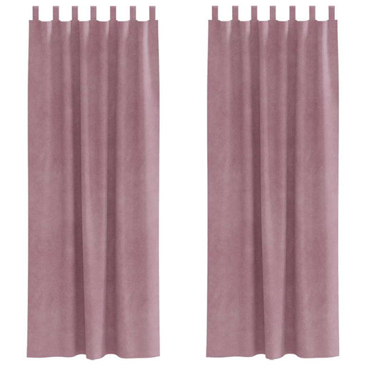 Tende con tende 2 pcs Rosa scuro 140 x 260 cm Velluto 4107252