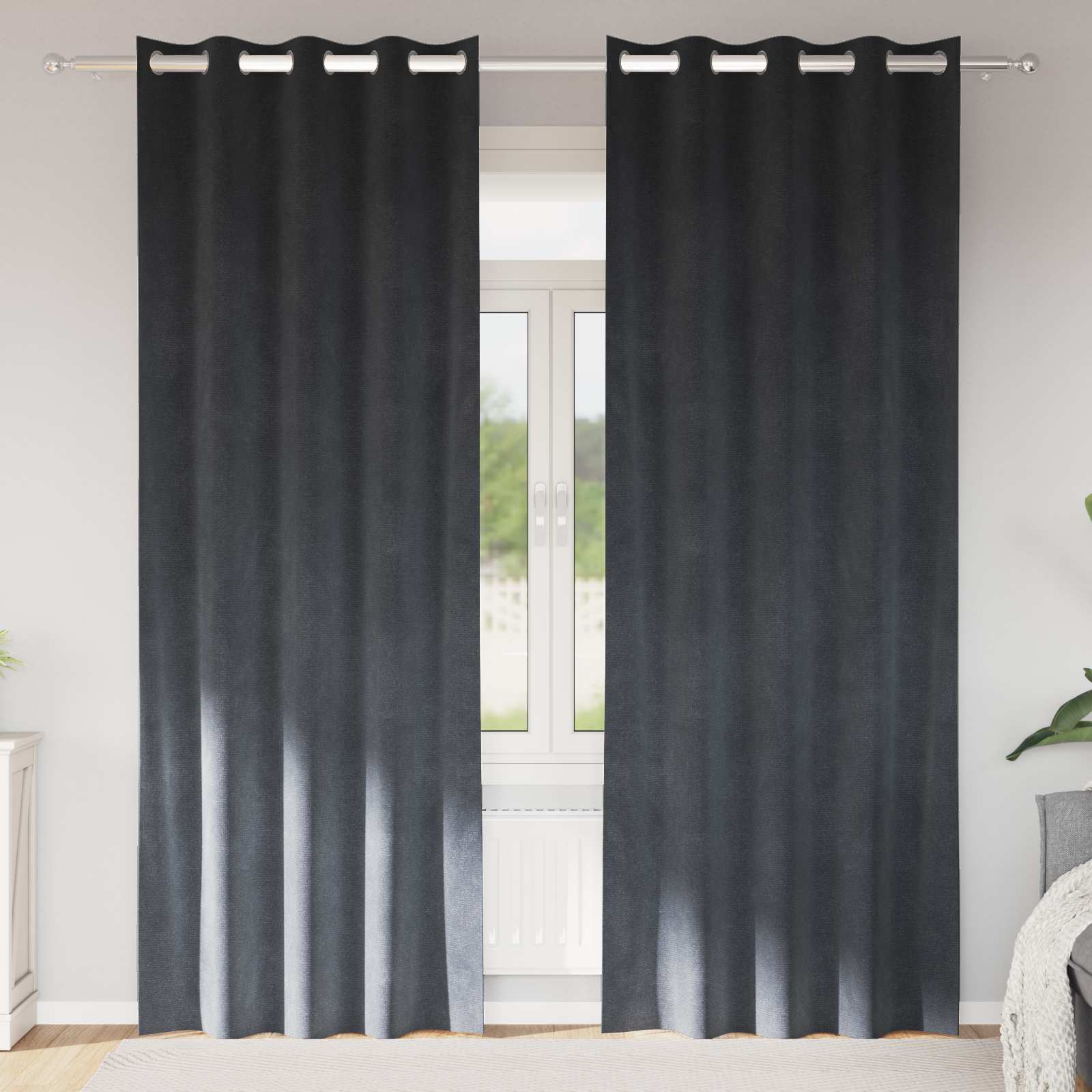 Tende oscuranti 2 pcs Grigio chiaro 140 x 245 cm Velluto 4107256
