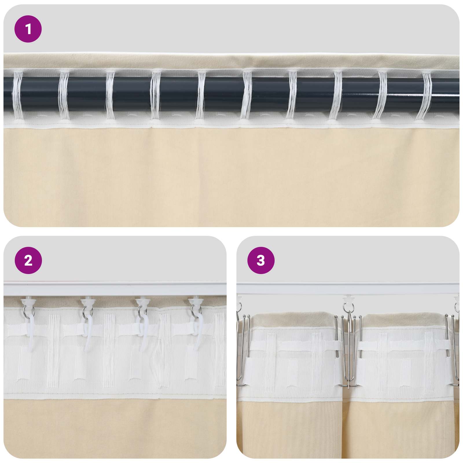 Tende oscuranti 2 pcs Grigio chiaro 140 x 260 cm Velluto 4107262