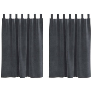 Tende con tende 2 pcs Grigio chiaro 140 x 140 cm Velluto 4107263