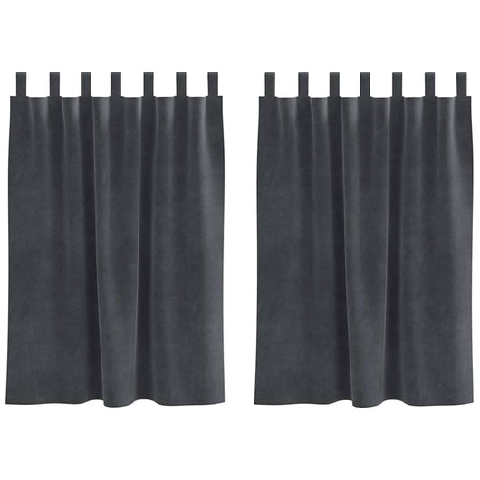 Tende con tende 2 pcs Grigio chiaro 140 x 140 cm Velluto 4107263