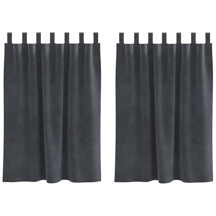 Tende con tende 2 pcs Grigio chiaro 140 x 140 cm Velluto 4107263