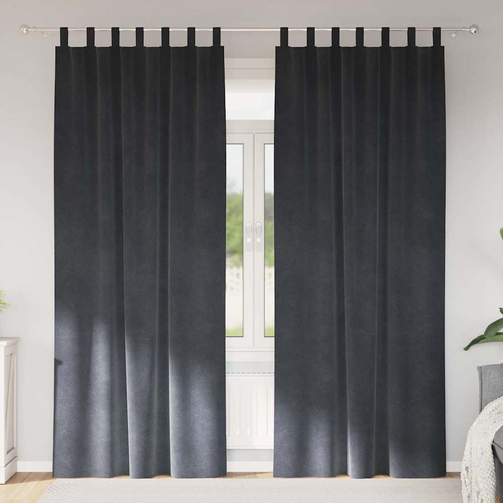 Tende con tende 2 pcs Grigio chiaro 140 x 225 cm Velluto 4107265