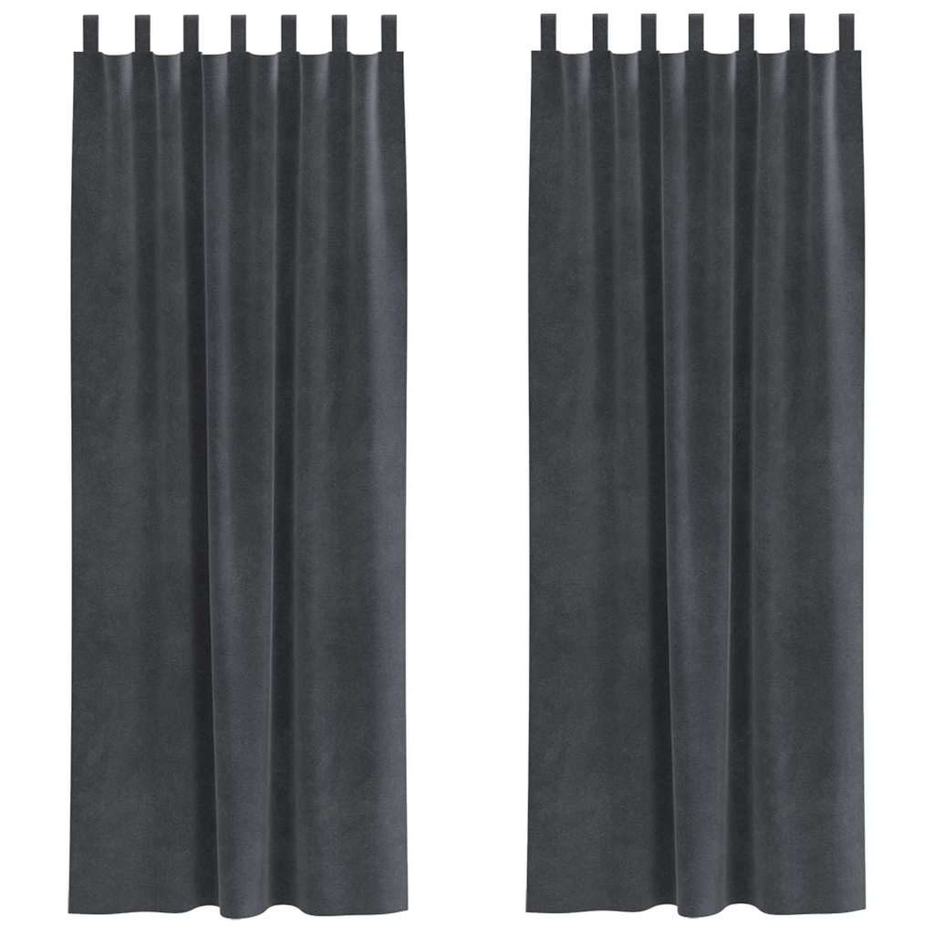Tende con tende 2 pcs Grigio chiaro 140 x 225 cm Velluto 4107265
