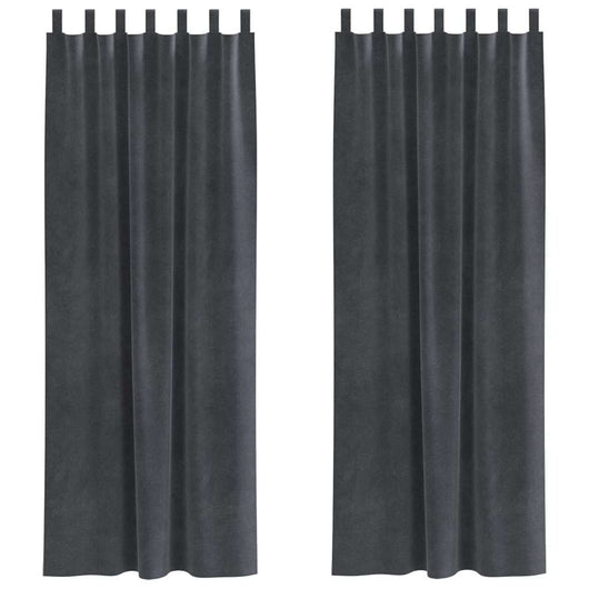 Tende con tende 2 pcs Grigio chiaro 140 x 225 cm Velluto 4107265