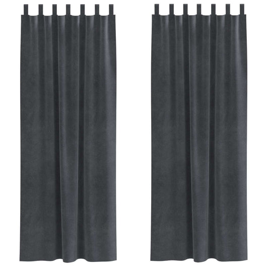Tende oscuranti 2 pcs Grigio chiaro 140 x 260 cm Velluto 4107267